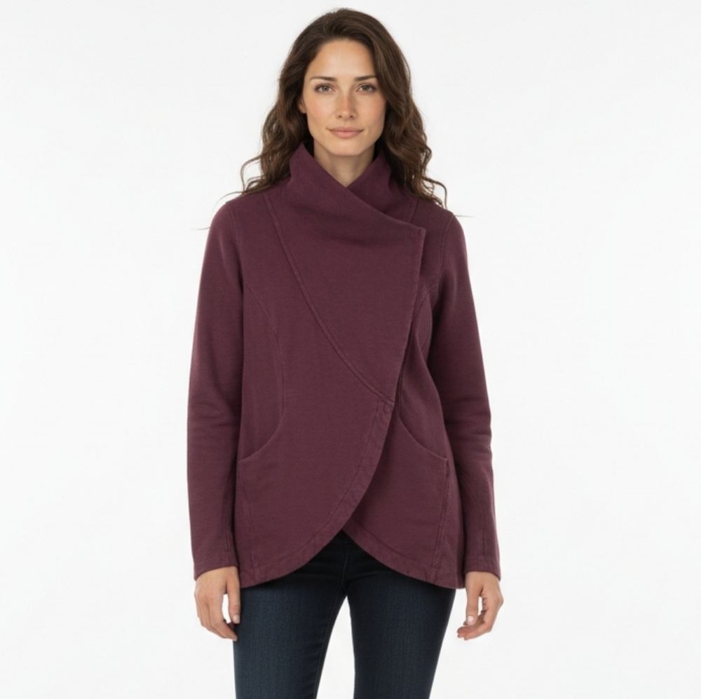 Lululemon That's A Wrap Crossover Snap Jacket Heathered Bordeaux Drama Size 6